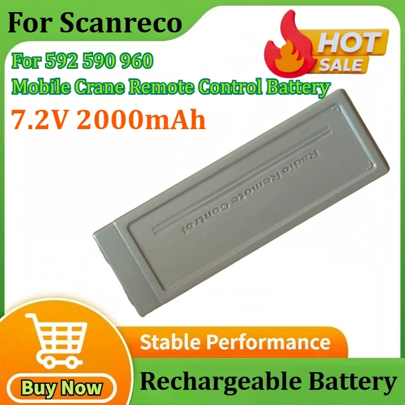 7.2V 2000mAh TYPE 592 590 960 New Replaceable Battery for Scanreco XCMG Crane Remote Control Battery