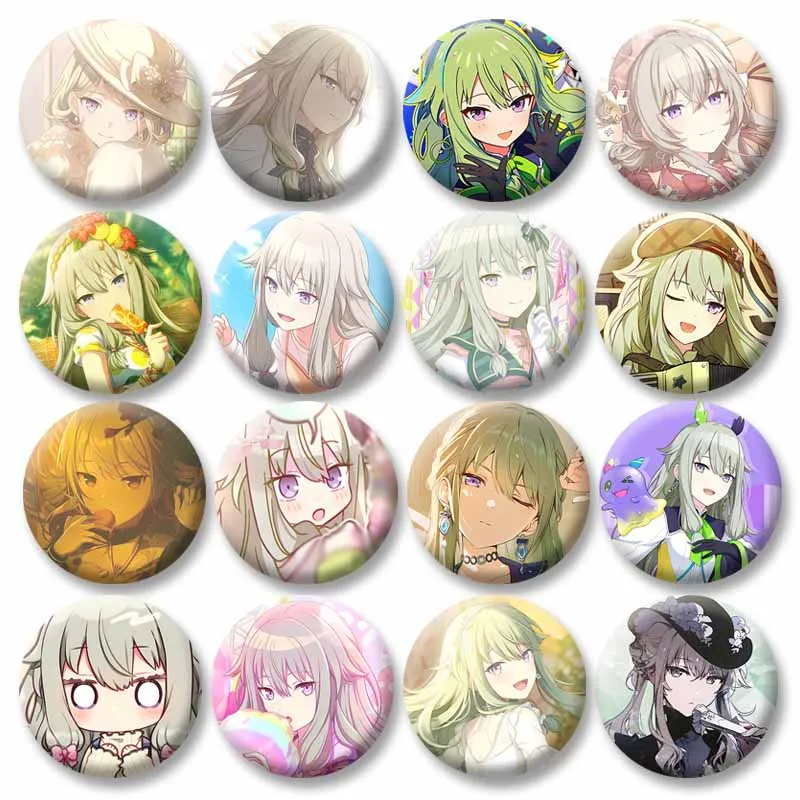 Lindo ídolo de dibujos animados Kusanagi Nene botón suave Pin proyecto Sekai colorido escenario broche bolsa sombrero camisa insignia joyería regalos para un amigo