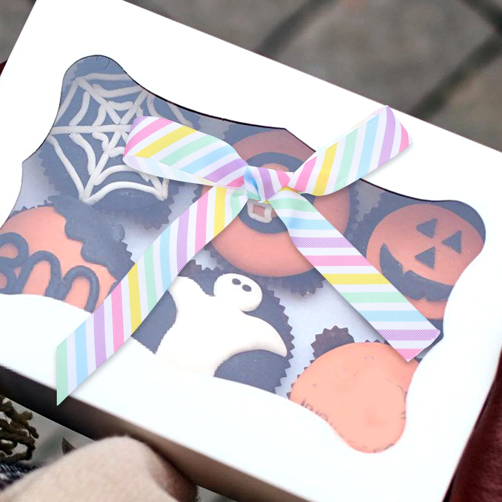 

Rainbow Striped Wired Ribbon 2 5cm Easter Polyester Gift Wrapping Flower Bouquet Decoration Pastel Color Solid Stripe Craft