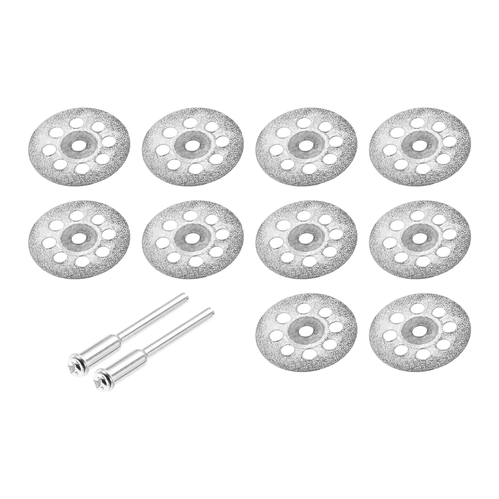 10pcs Diamond Cutting Wheel 22mm Cut Off Discs Coated with 2pcs Mandrel Fit for Dremel Rotary Tools DIY Cutting Sawing Carving