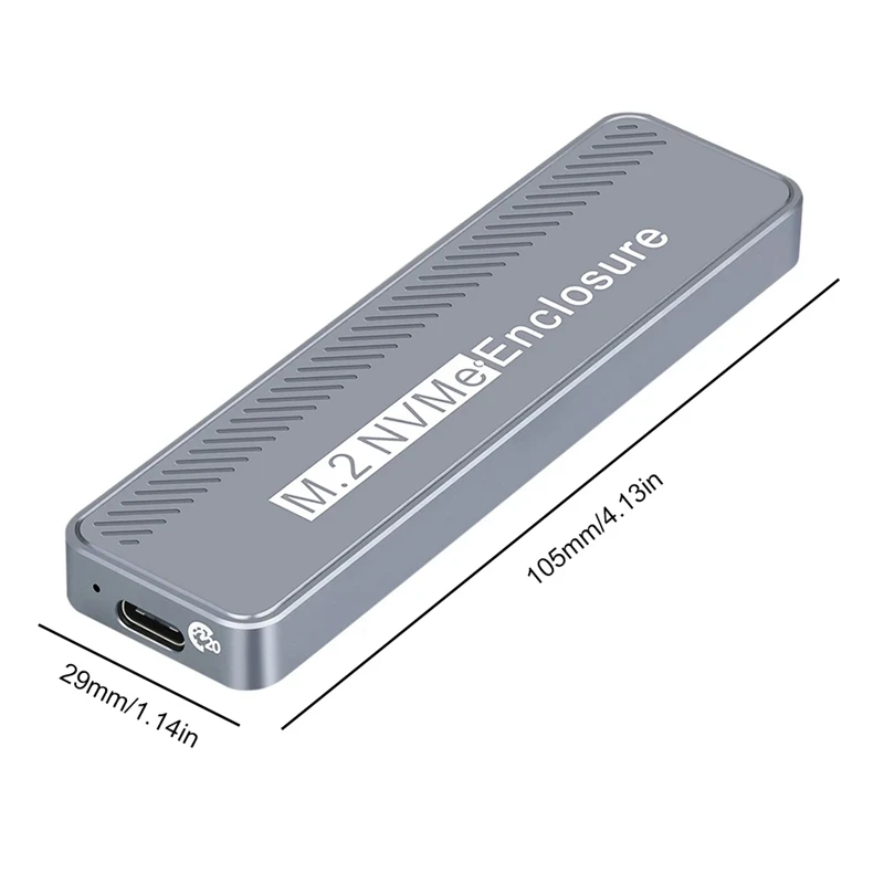 Obudowa dysku twardego M.2 Nvme SSD 20 Gb/s Obudowa dysku twardego Typ-C USB3.2 Gen2x2 Obsługa UASP TRIM dla Windows