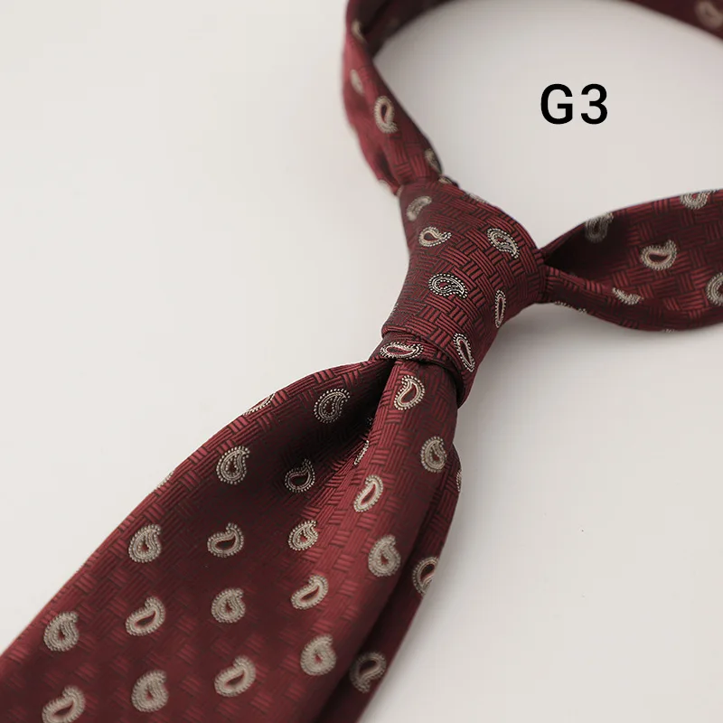 8 cm Herren-Luxus-Krawatten, Herren-Business-Krawatten, Paisley-gestreift, rot, marineblau, handgefertigt, lässige Krawatte, Krawatten, Accessoires – Detail 8