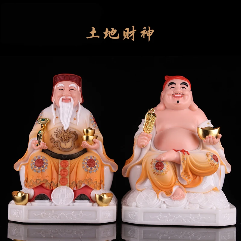 A PAIR Asia High grade BUDDHA statue HOME Shrine Patron saint Ornamental God Vietnam DaBO Gong TU DI GONG Wealth GOD BUDDHA
