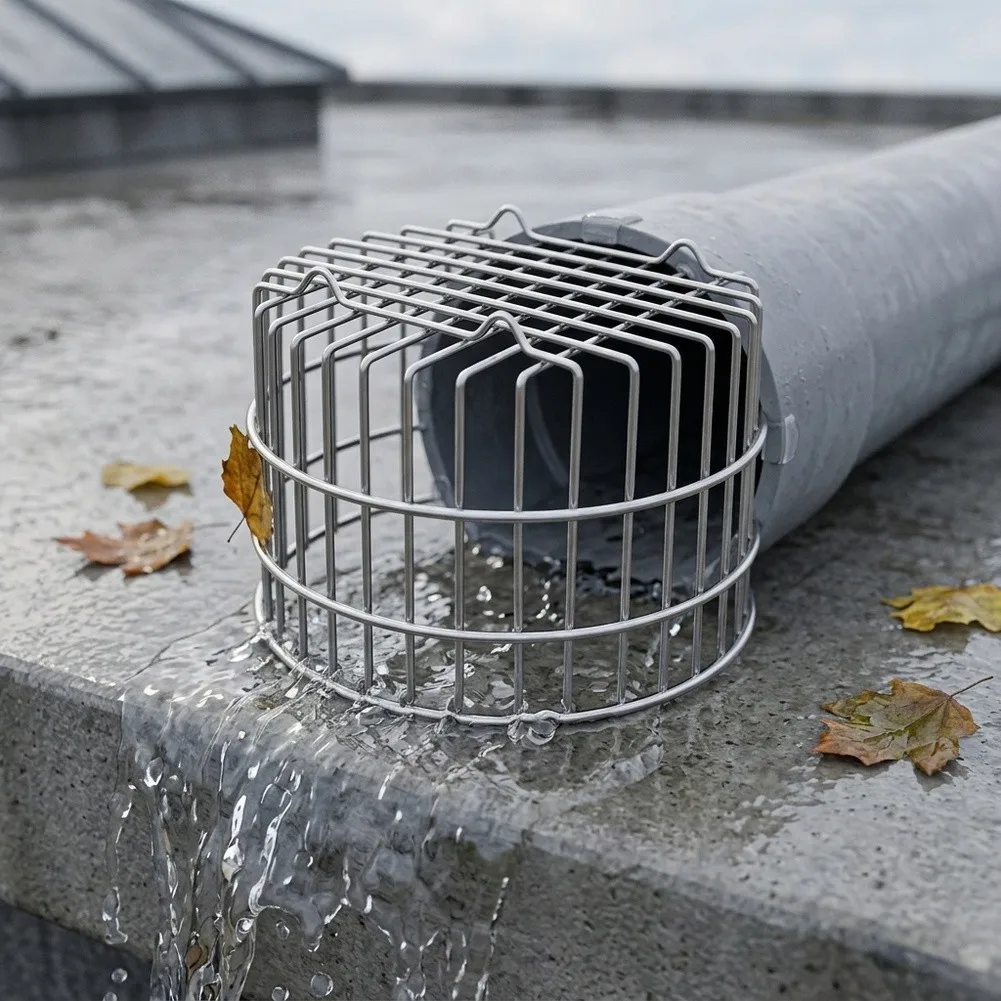 Stainless Steel Gutter Guard For Downspout Roof Drain Leaf Filter Vent Pipe Cover Rust=Proof Mesh Screen For Home Garden Drainag