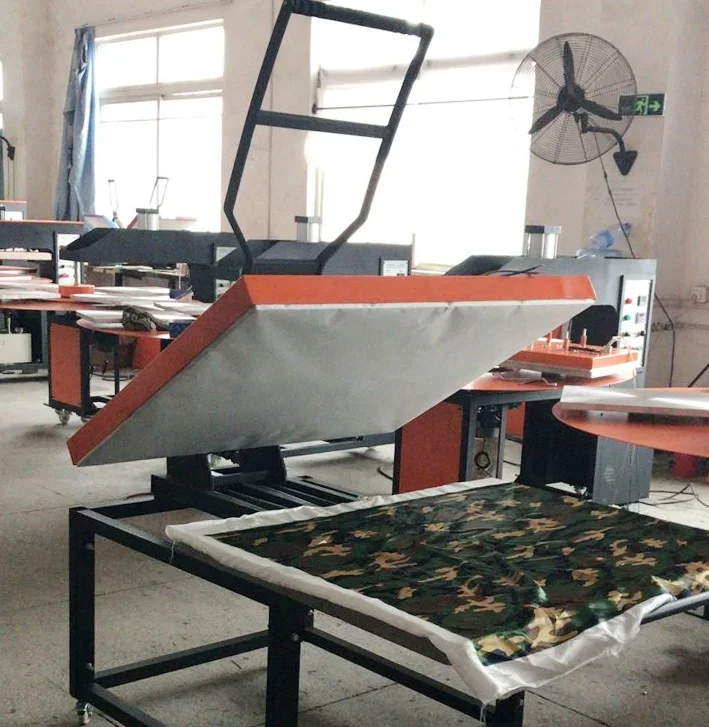 

china manufacture high pressure & cheap price 80x100cm manual large format heat press machine for vinyl/cotton/fabric/t-shirt