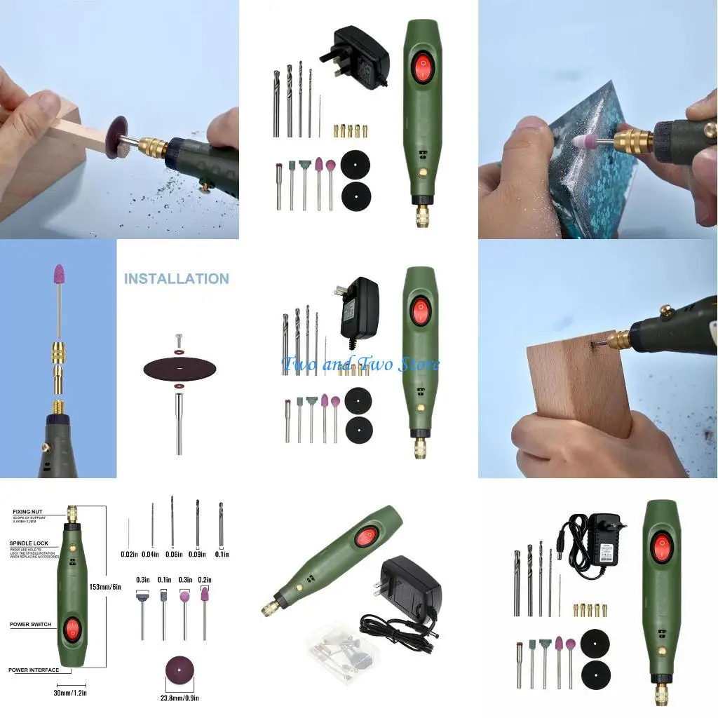 قلم نقش صغير للتلميع HX6F، مجموعة أدوات دوارة متعددة الأغراض للصنفرة والتلميع والحفر والحفر والحرف اليدوية