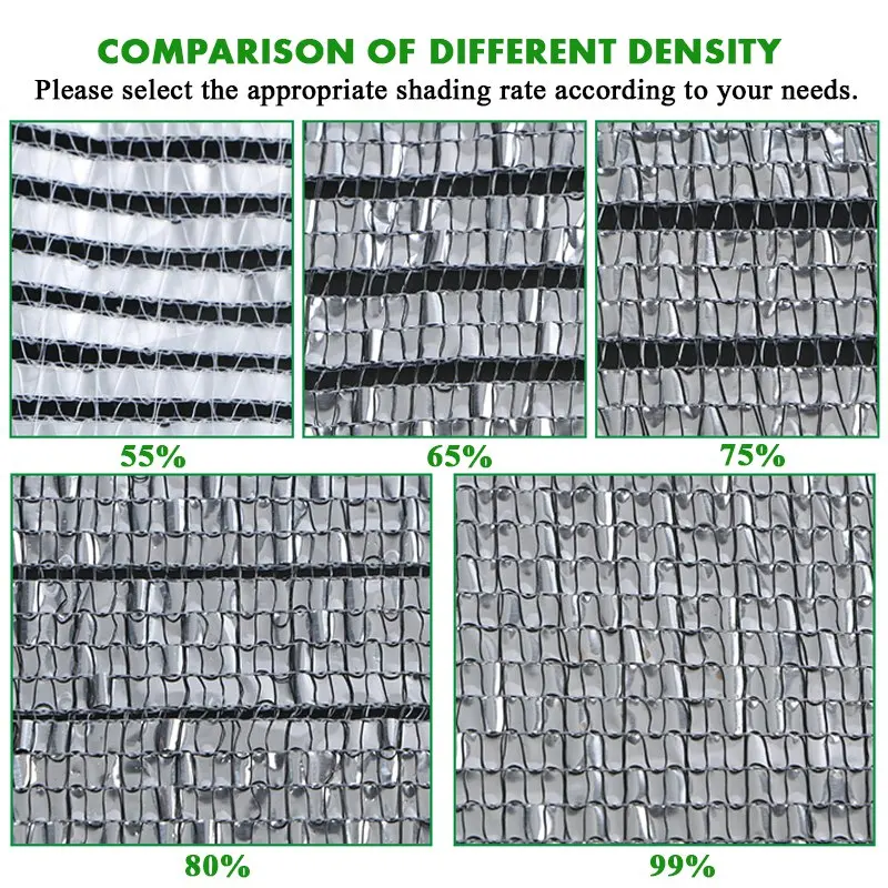 75%99% Folia aluminiowa Siatka przeciwsłoneczna Zewnętrzny żagiel przeciwsłoneczny Markiza samochodowa Ogród Filtr przeciwsłoneczny Siatka