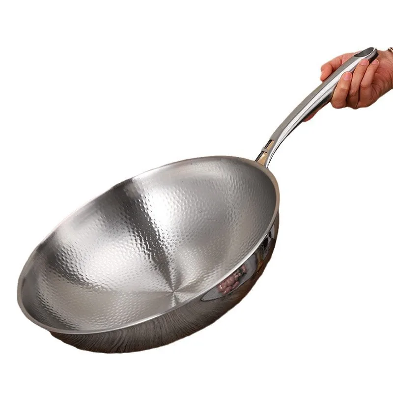

Pure titanium uncoated non-stick pan, healthy wok, induction cooker gas stove universal