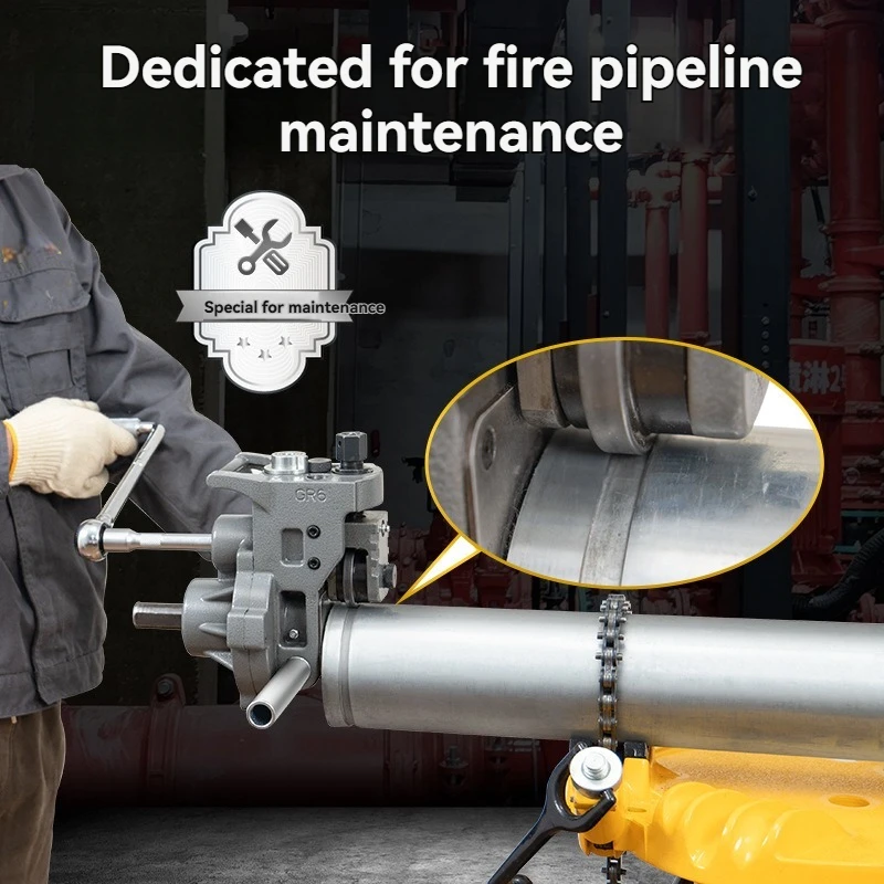 Manual Pipe Grooving Machine for Fire Pipeline Maintenance, Hand Operated Roll Groover for Galvanized & Aluminum Tubes