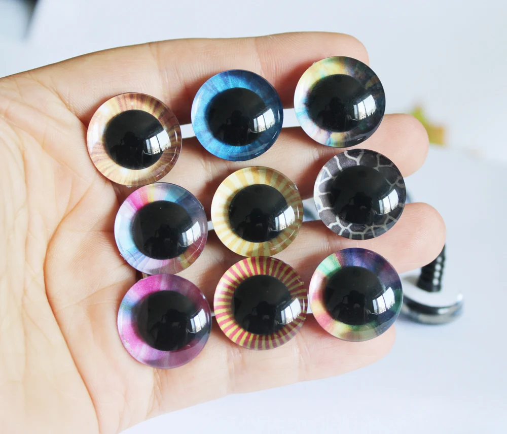 100pcs--F13A---9/12-14/16//18-20/25/30/35mm colorful NEW 3D toy safety eyes 3D  doll eyes + back washer for  diy plush doll