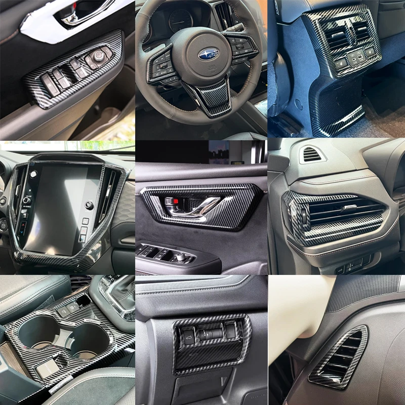 

Комплект внутренней отделки с левым рулем, наклейки, пригодные для Subaru Forester 6th 2024 2025 2026, декоративные автомобильные аксессуары, АБС-пластик из углеродного волокна