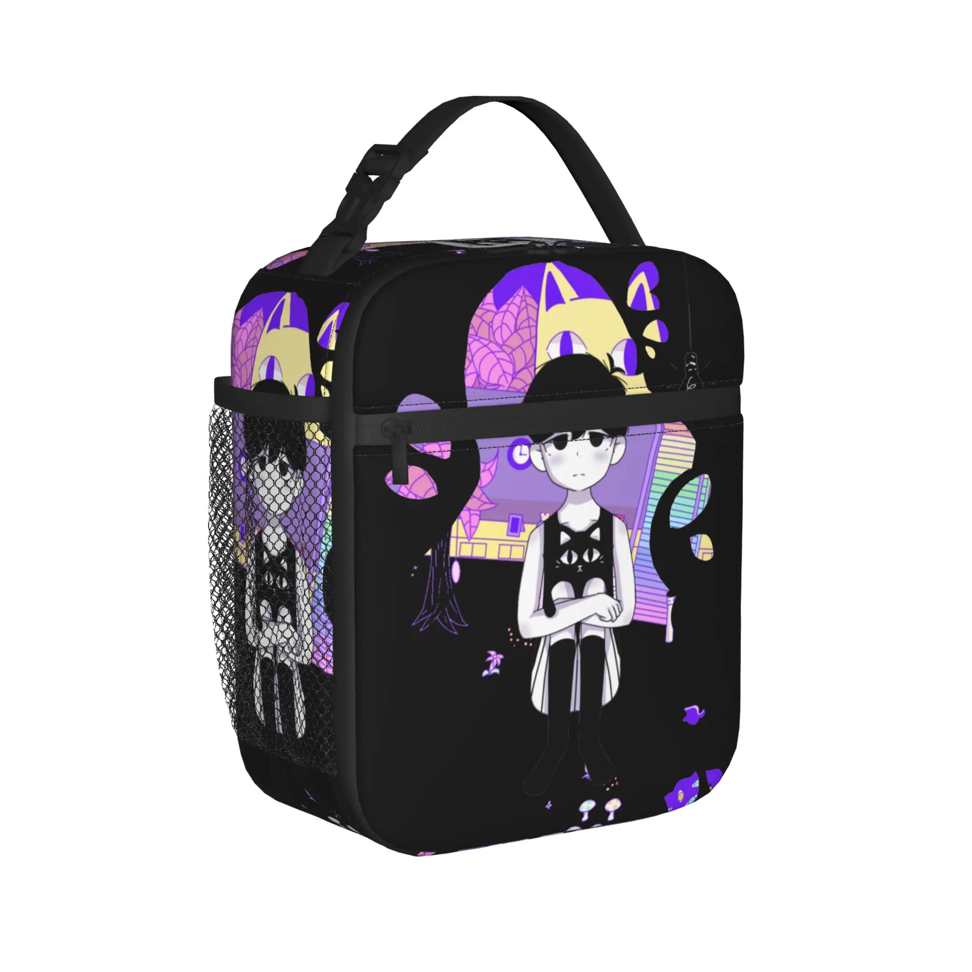 Omori Sad Boy Video Game Thermal Insulated Lunch Bags for School Horror Portable Bento Box Thermal Cooler Lunch Box