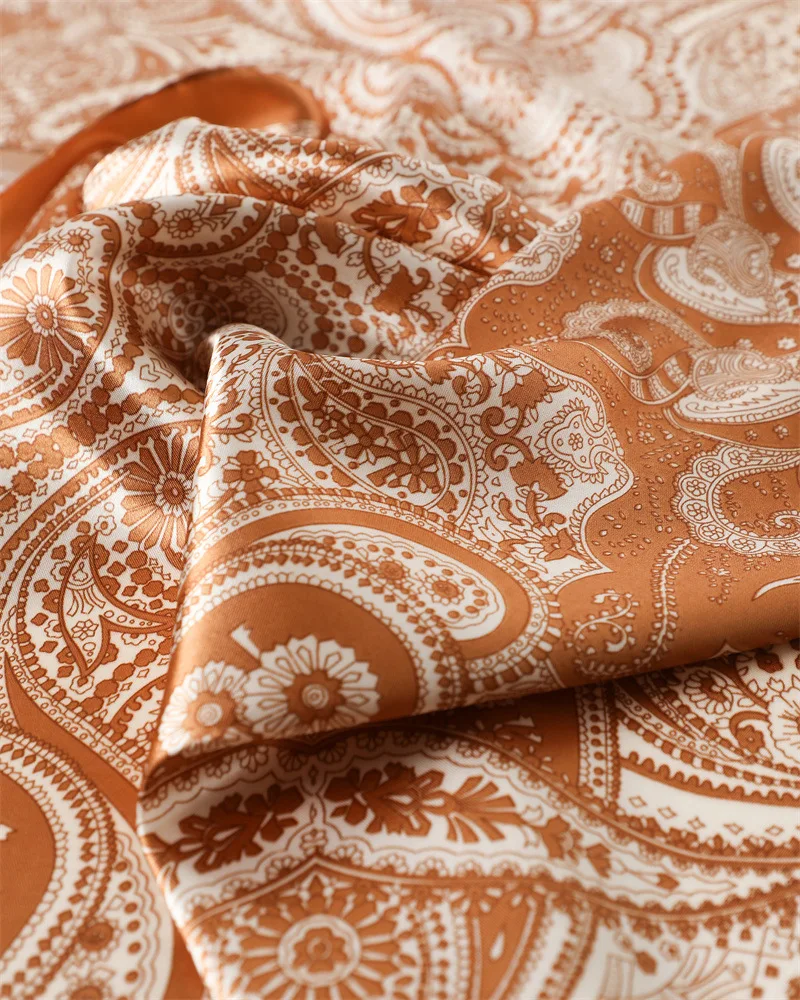 90*90cm Damen Mode Bedruckter Quadratischer Schal Großer Seidenschal Luxuriöses Strandtuch Wickeltuch Damen Hijab Halstuch – Detail 28