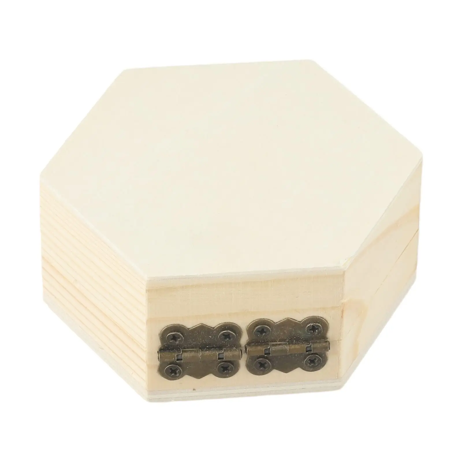 1 Pcs Wooden Hexagonal Shaped Storage Box Jewelry Box Wedding Gifts Favors Box Holder Fashion Simple Jewelry Display