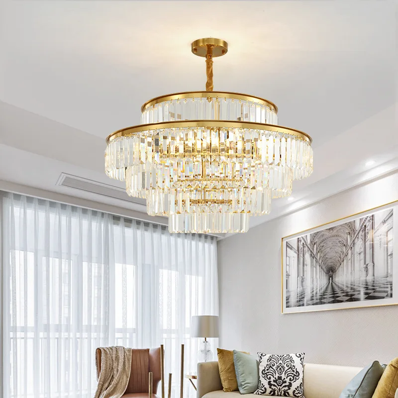 

Postmodern Luxury Crystal Chandelier Large Round Pendant Lamp for Living Room Bedroom Dining Room Villa Hotel Project Decoration