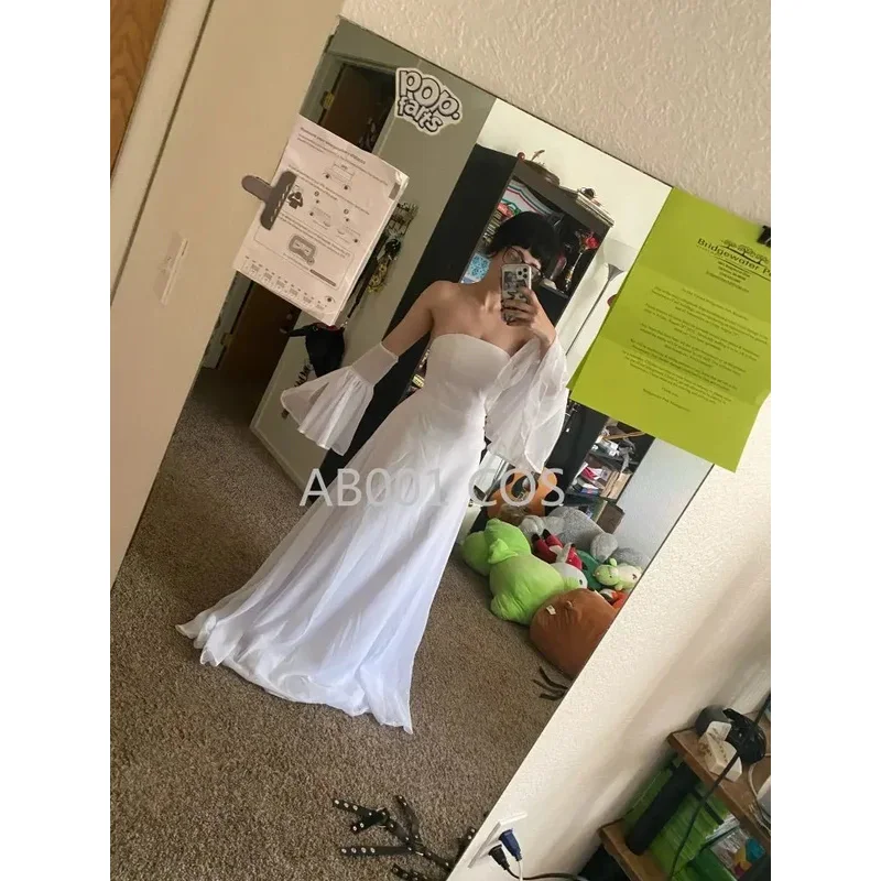 ❤ ❤ 2025 일곱 개의 대죄 드레스 의상 Nanatsu no Taizai Elaine 코스프레 의상 화이트 로리타 롱 쉬폰 드레스 New ★ ☆