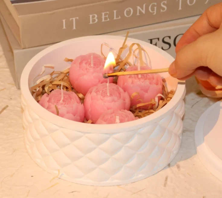 1M0G5ABM61 Floral Aroma Candle Soy Wax Indoor Fragrance Premium Creative Adorable Decorative Piece
