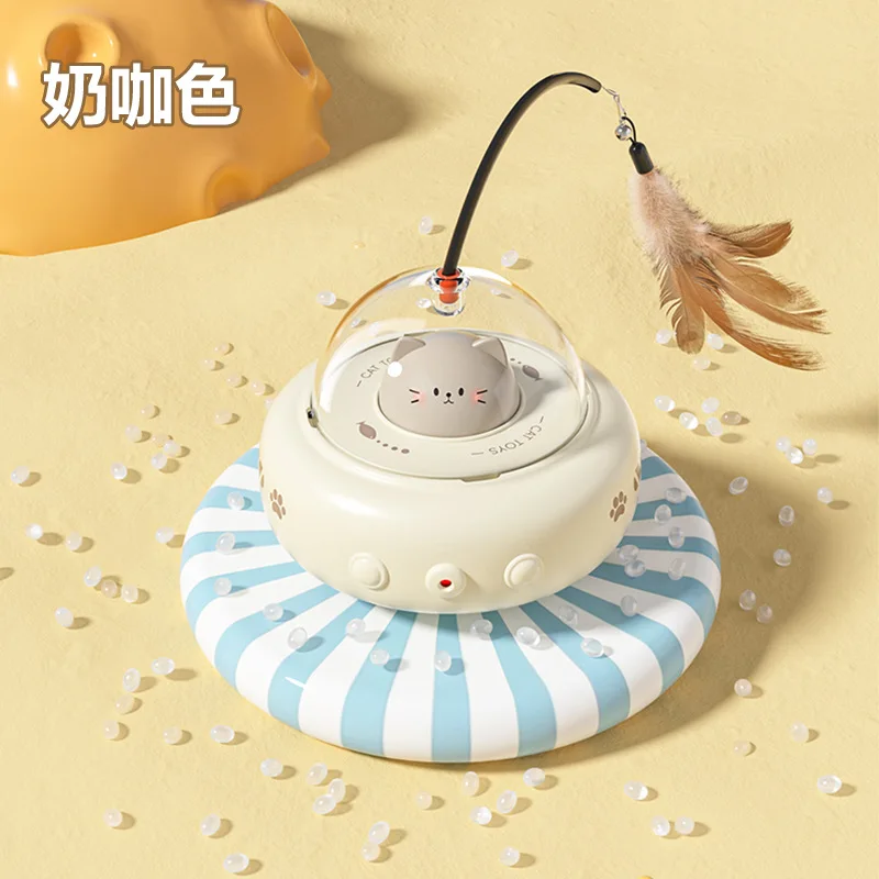 

Smart Teaser Cat Feather Interactive Toy Electric Cat Teaser Stick With Bell Training Pet Toys Replaceable Cat Supplies