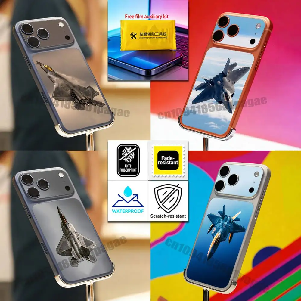 For Fighter Plane F-F-22 Raptor iPhone 17 Pro Max Phone Back Film Decal Skin Wrap Protective Sticker Full Cover