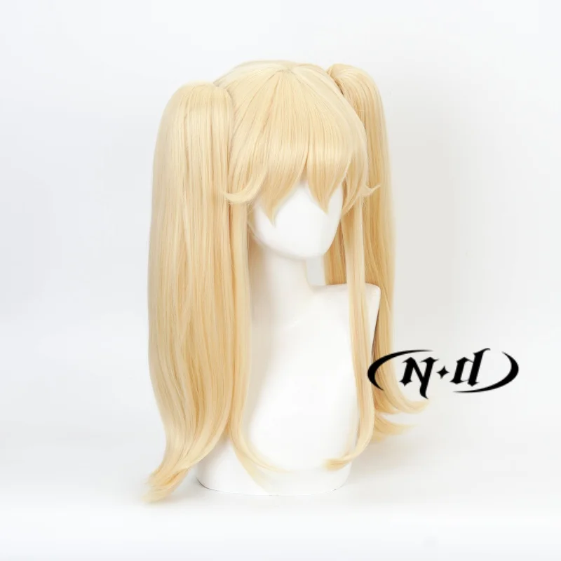 ND Anime Wigs Kakegurui Compulsive Gambler Cosplay Meari Saotome Cute Bangs Yellow Long Hair Heat Resistant Cosplay Anime Wig