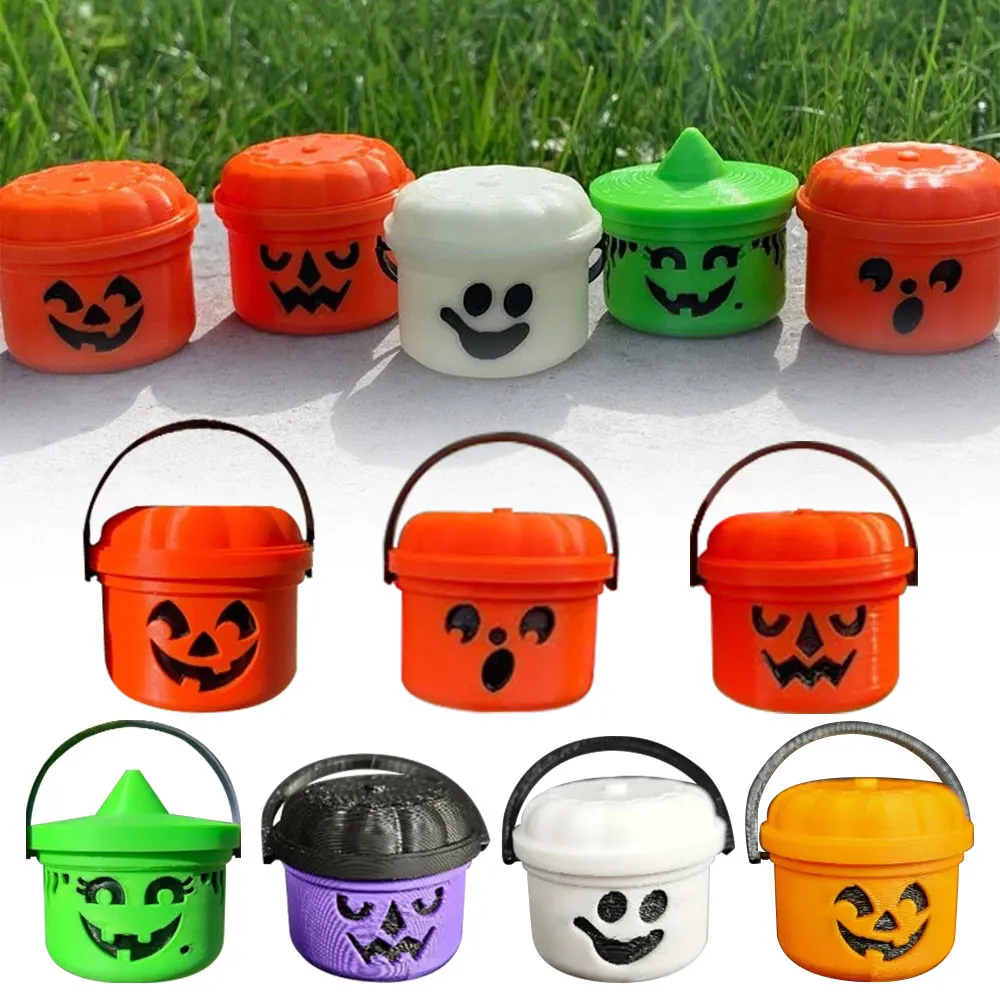 Halloween Pumpkins Small Bucket Cute Pumpkin Trick Bucket For Party Favors Halloween Party Holiday Decorations Accessories