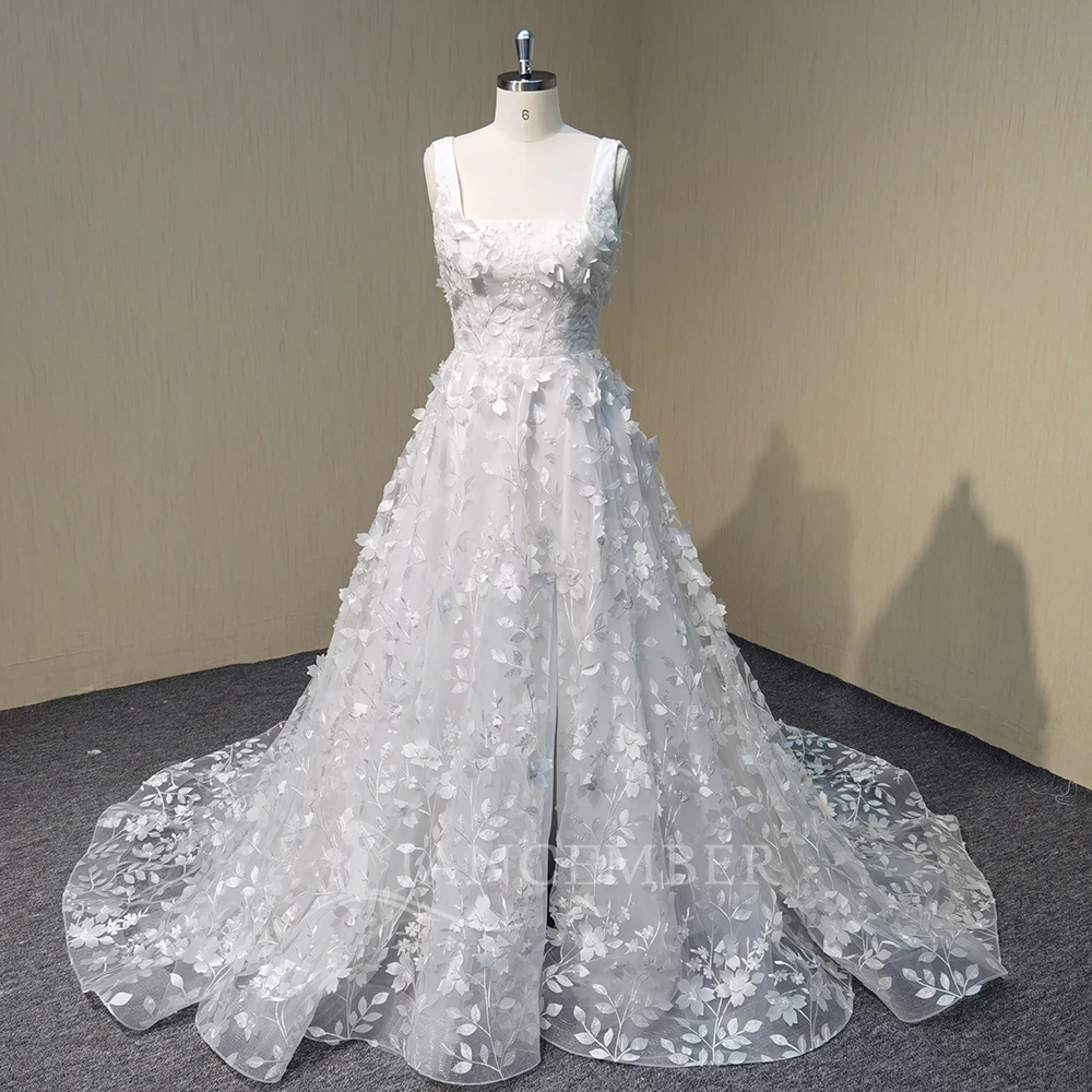 

Свадебные платья русалки без рукавов с кружевной аппликацией по индивидуальному заказу, натуральные тонкие пуговицы сзади, женское платье невесты свадебное платье