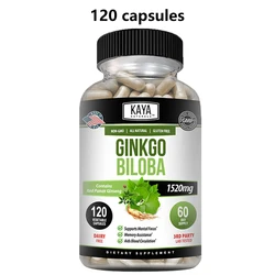 Ginkgo Biloba + Red Ginseng Capsules Energy Supplement, Blood Circulation Enhancement, Brain Function Nutritional Supplement