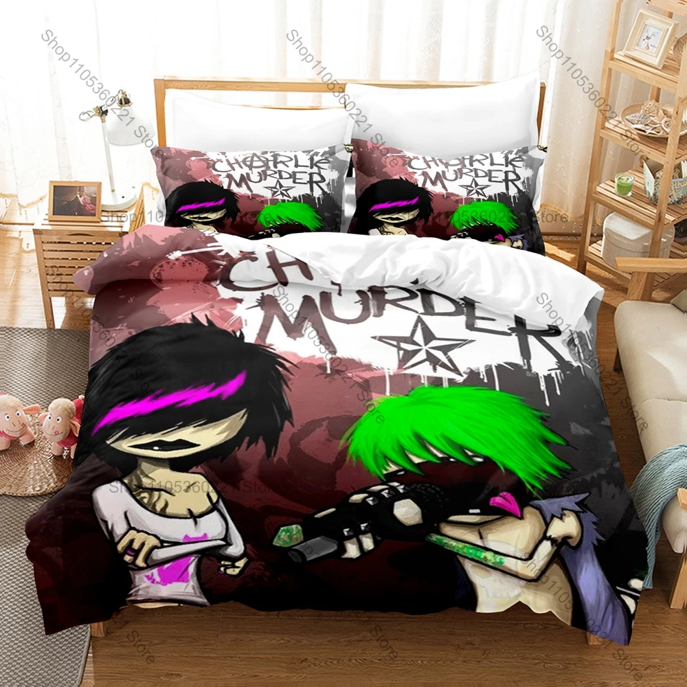 Charlie Murder Graffiti Star Logo Punk Band Characters HD 3D Print 3 Piece Bedding Set Duvet Cover Set For Ska Studios Game Fans