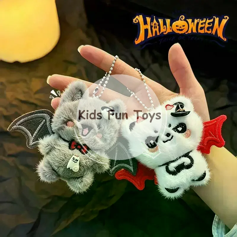 Kawaii Halloween Plush Keychain Cartoon Pumpkin Bat Design Soft Stuffed Pendant Backpack Decor for Halloween Party Kids Gift