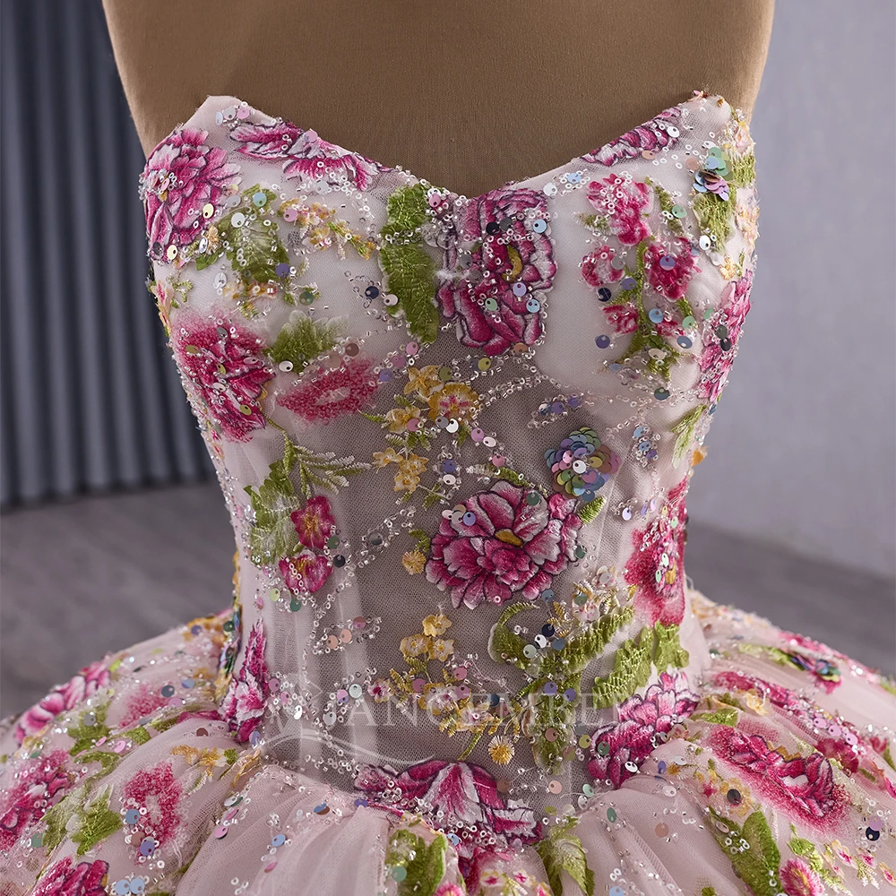 Robe de bal personnalisée robes de Quinceanera sans manches robes de fête d'anniversaire de bal formelle à lacets dos robes de 15 quinceañera