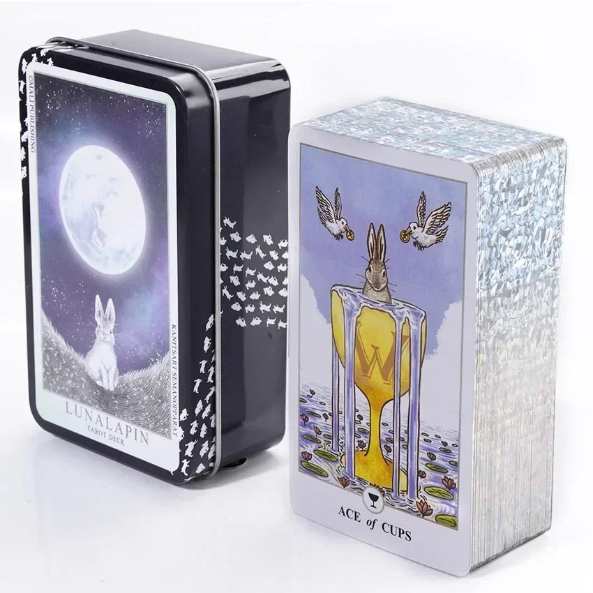 Lunalapin  Rabbit Tarot Iron Box Card Game 10.3x6 cm 78pcs