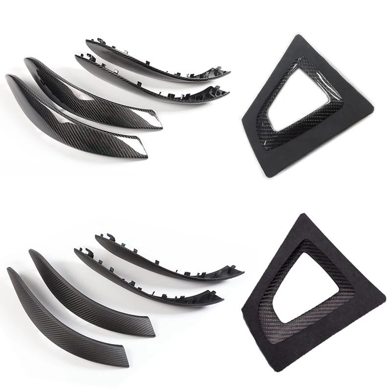 Real Carbon F30 F80 F31 Set Interior Door Pull Handle Outer Cover Trim For BMW 3 4 Series M3 M4 F32 F33 F34 F35 F36 Shift Base