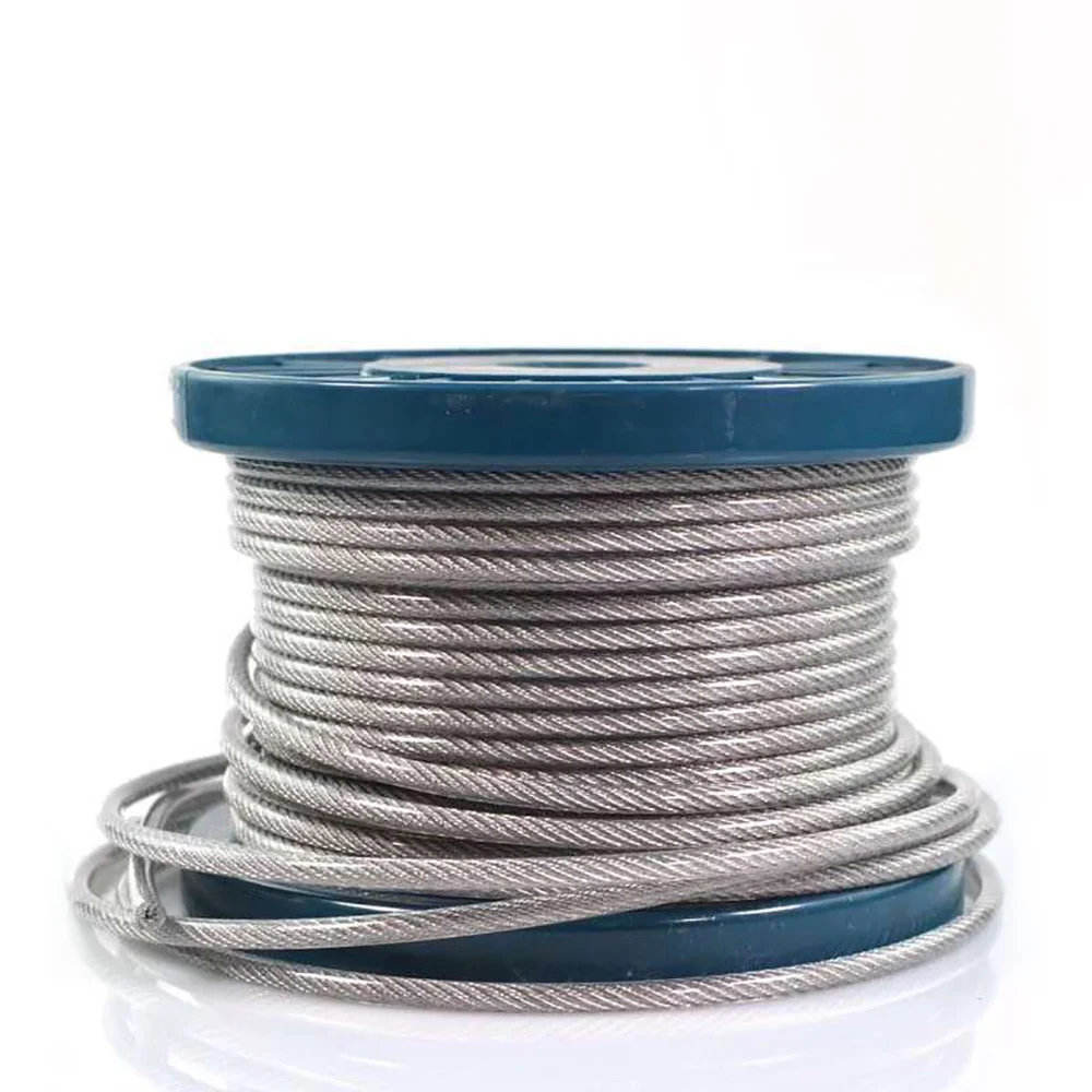 1/10Meter A2 304 Stainless Steel Dia 0.6mm--5mm Wire Rope Cable 7x7 PVC Plastic Coated