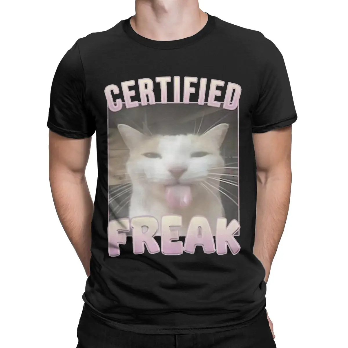 Certified Freak Cat Summer T Shirt for Men Women Funny Cats Meme 100% Cotton T-Shirts Clothing