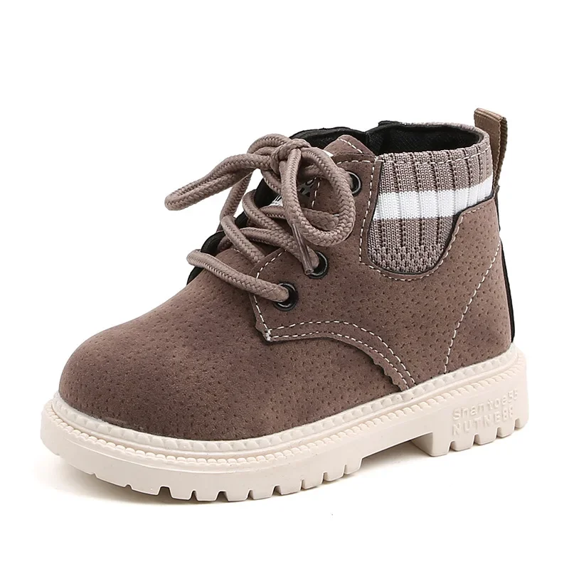 Kid Sport Running Warm Snow Boot Children Casual Shoes Autumn Winter Boy Ankle Boots Girl Fashion Short Boot PU Leather Toddler