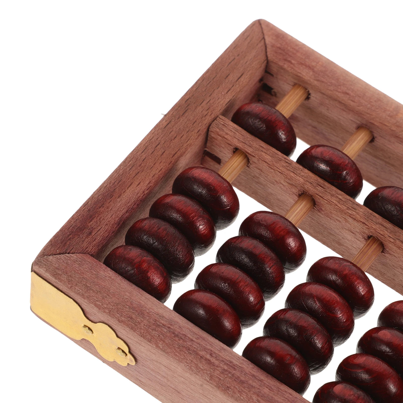 木製そろばんヴィンテージ 5 列赤いビーズブナ材数学おもちゃポータブル子供のギフト算術実用的な計算補助