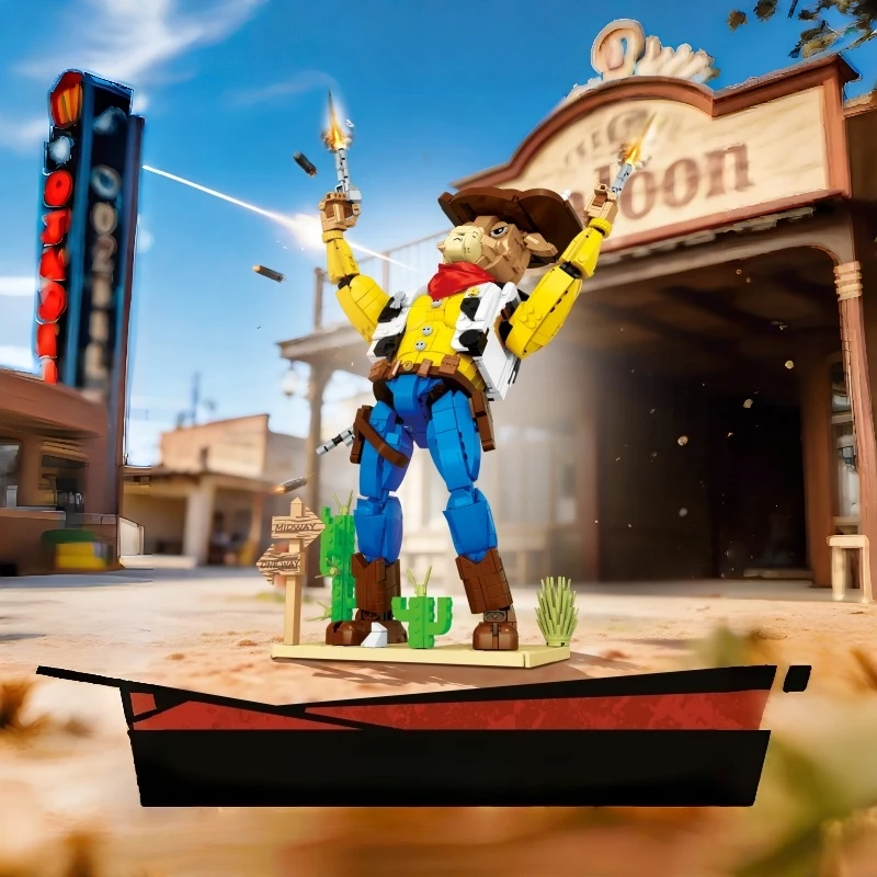 

1589pcs, Western Cowboy Building Block Set, Building Block Model Desktop Decoration, Suitable for Gifts and Collections