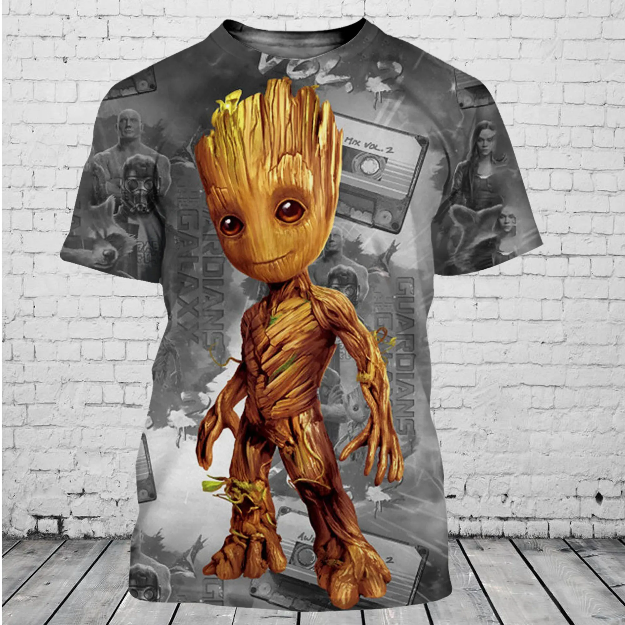 Guardians of the Galaxy Groot 남성 여성 캐주얼 스타일 3D 고품질 프린트 t 셔츠 여름 캐주얼 Streetwear Tee Tops Cartoon 