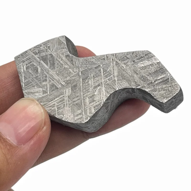 Natural Gibeon Meteorite Cut Slab Polished Etched  Iron Space Rock Specimen Meteorite Enthusiast Collectible Piece TC806