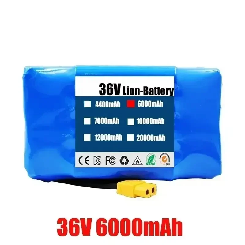 Echte 36V 12Ah 10s2p Akkus, wiederaufladbarer Lithium-Ionen-Akku für elektrisches, selbstausgleichendes Roller-HoverBoard-Einrad