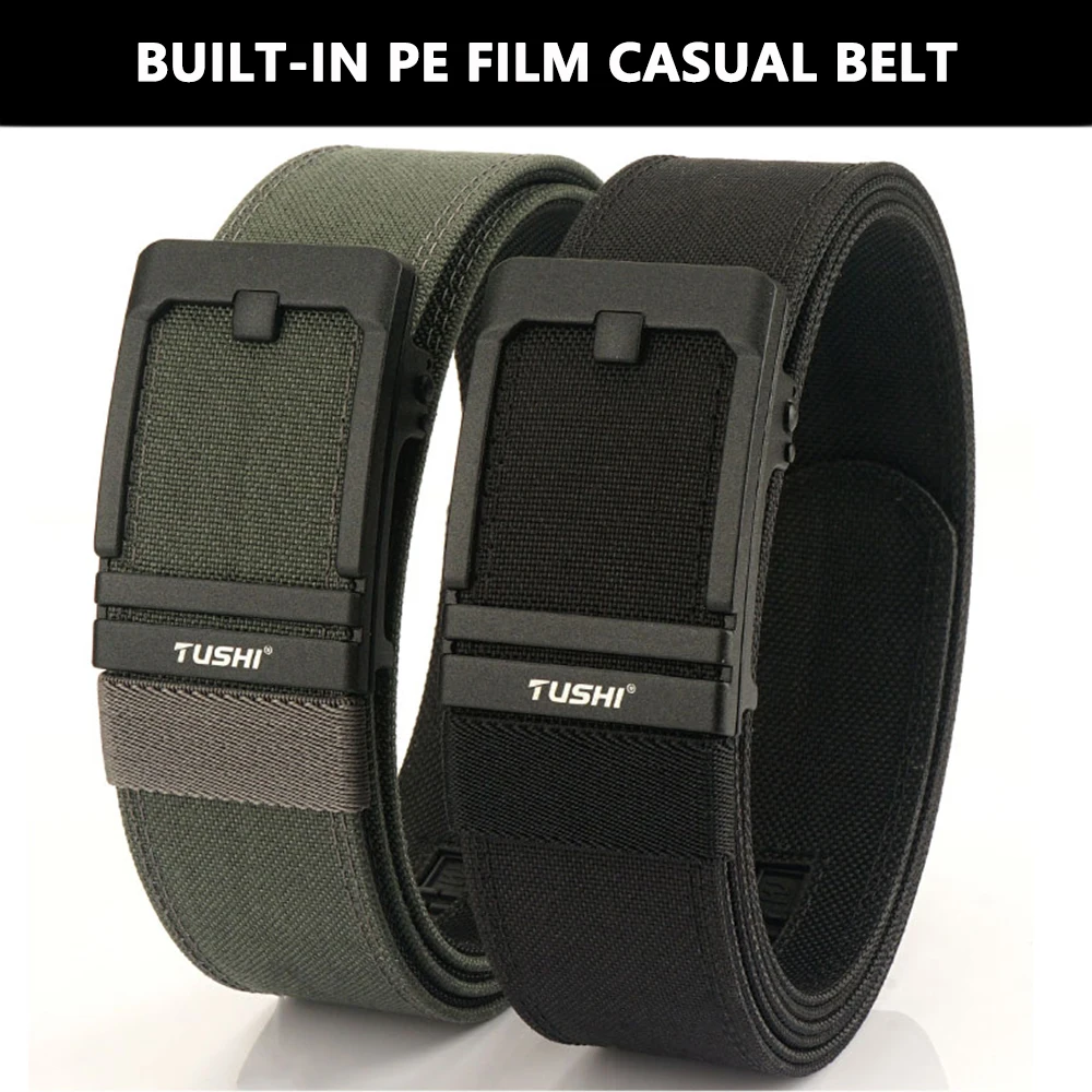 TUSHI 43mm Steifer Taktischer Gürtel für Männer Metall Automatische Schnalle Militär Polizei Duty Gürtel 1100D Nylon Gun Gürtel Casual gürtel Männlich – Detail 5