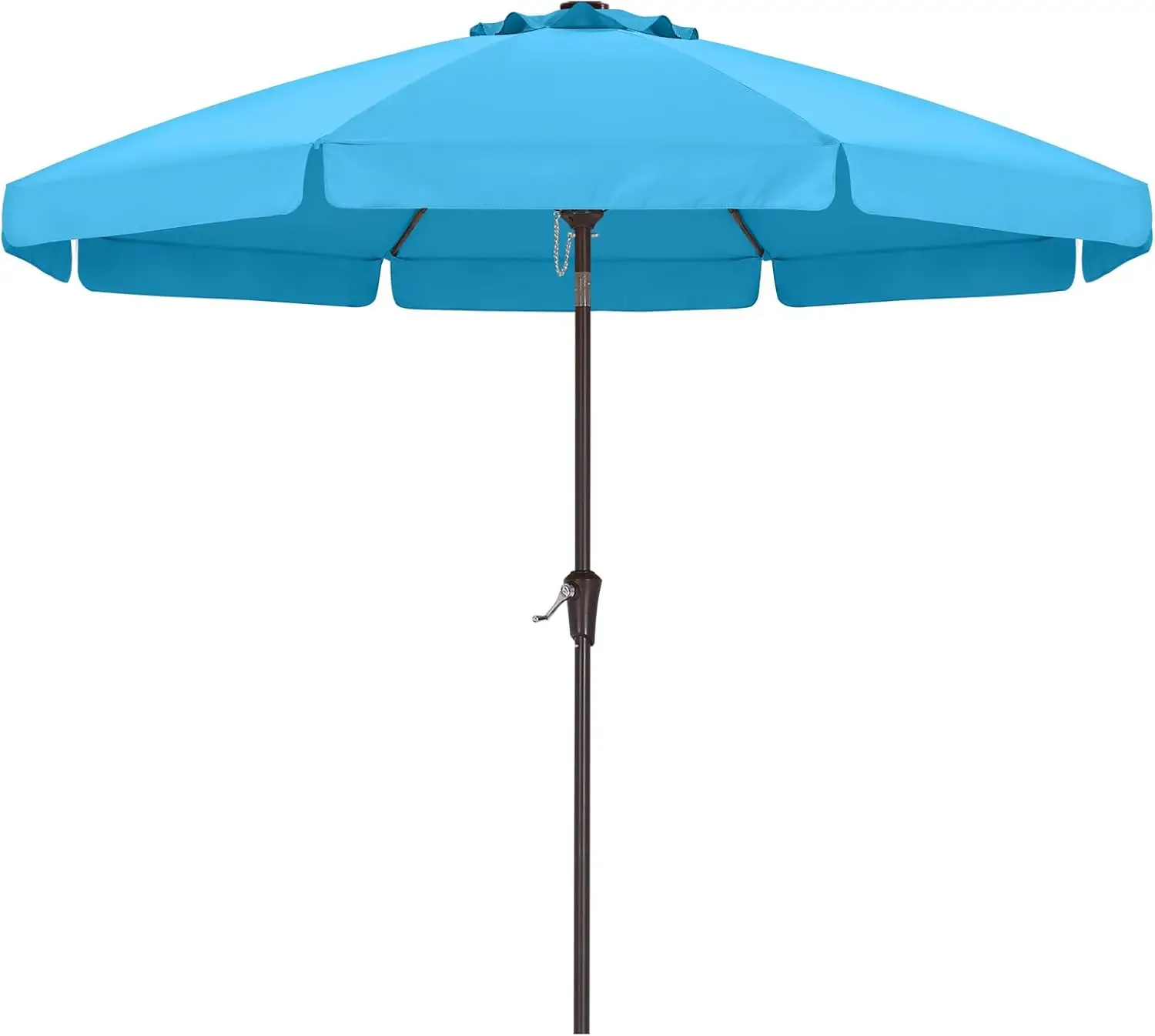 

9ft Scalloped Patio Umbrella with Tilt and Crank, Fiberglass Ribs for Outdoor Use in Turquoise