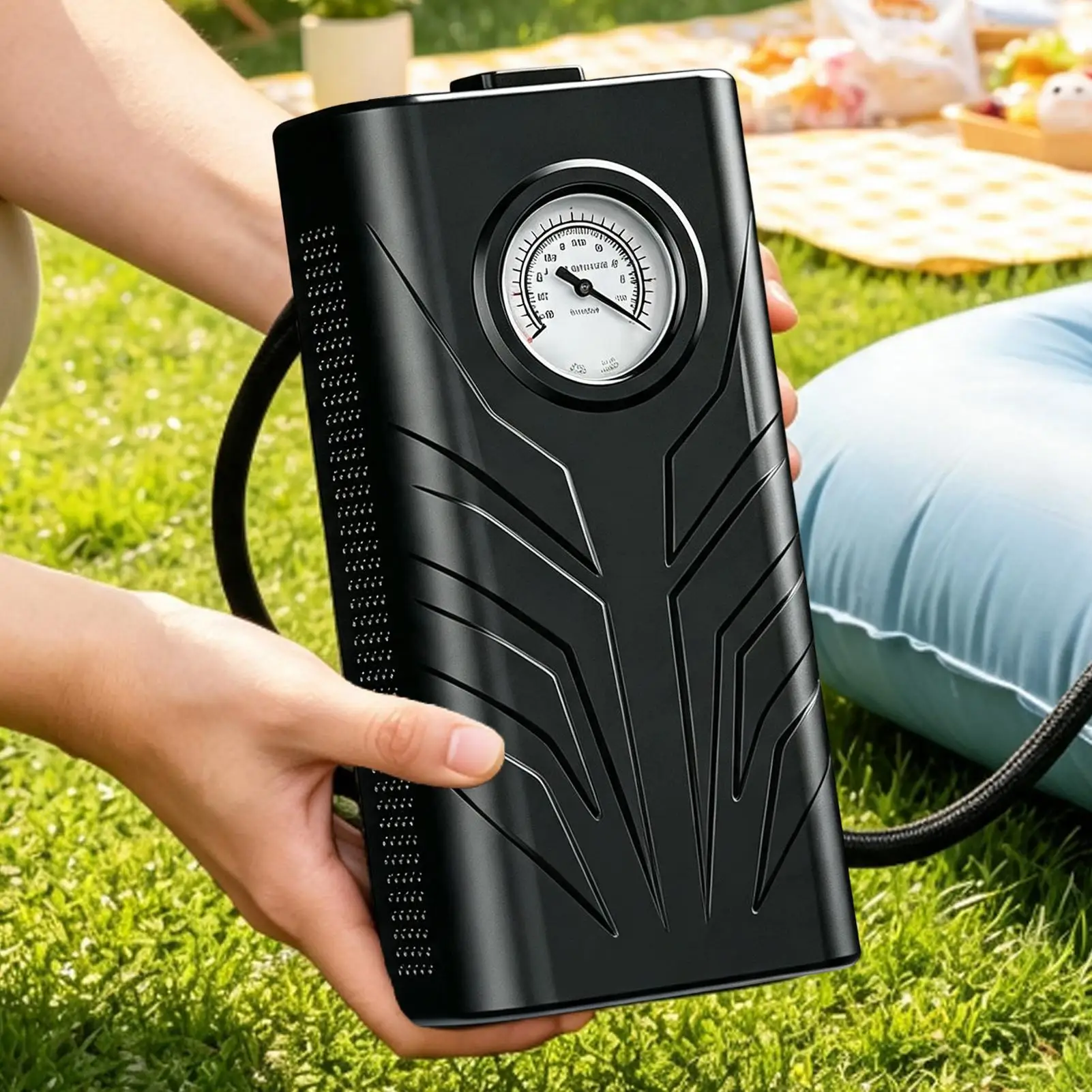Wireless Car Air Pump With Pressure Gauge Battery Powered Car Tire Inflator Tire Pressure Display Inflator For Bicycle Tire