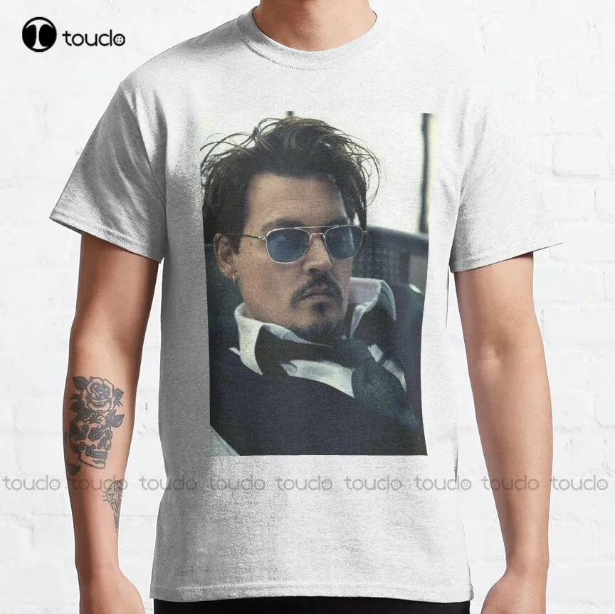 Wallpaper Johnndepp Classic T-Shirt Johnny Depp Womens Tshirts Graphic Custom Aldult Teen Unisex Digital Printing Tee Shirts New