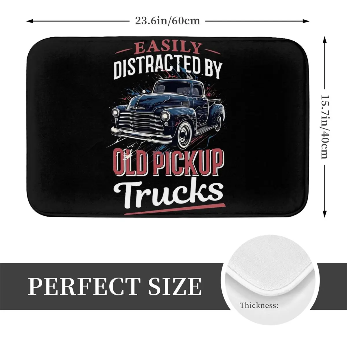 Easily Distracted By Old Pickup Trucks Old Anti-slip Doormat Floor Mat Carpet Rug for Kitchen Bathroom Living room Footpad Mats