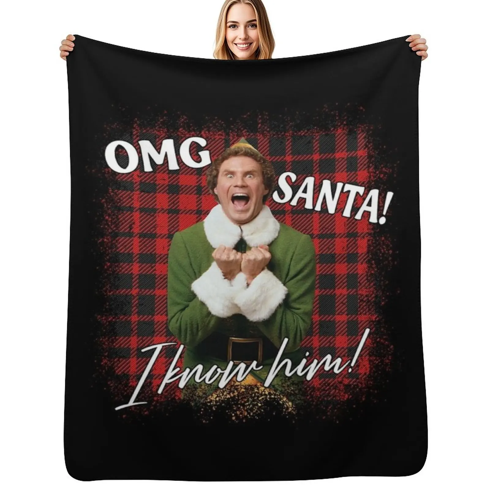 

OMG Santa! I know him! Throw Blanket Thins For Decorative Sofa Plush Soft Beds Blankets