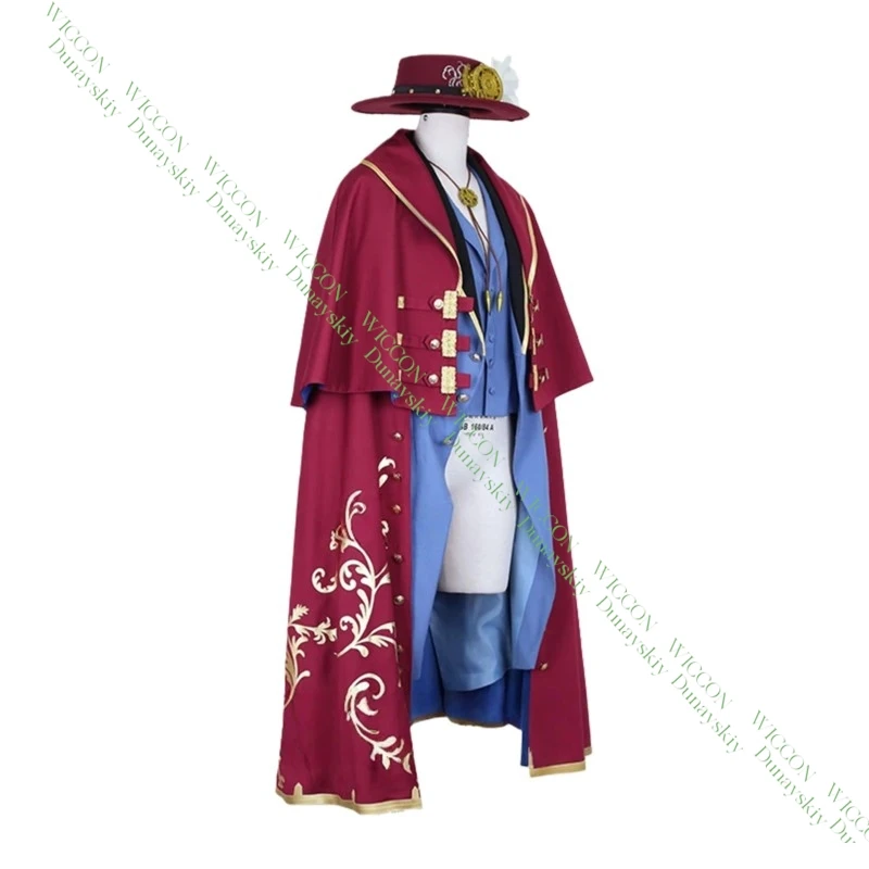 Jack The Ripper Cosplay Costume Cloak Hat Blue Custom Size Records Of Ragnarok Halloween Party Outfit view 3
