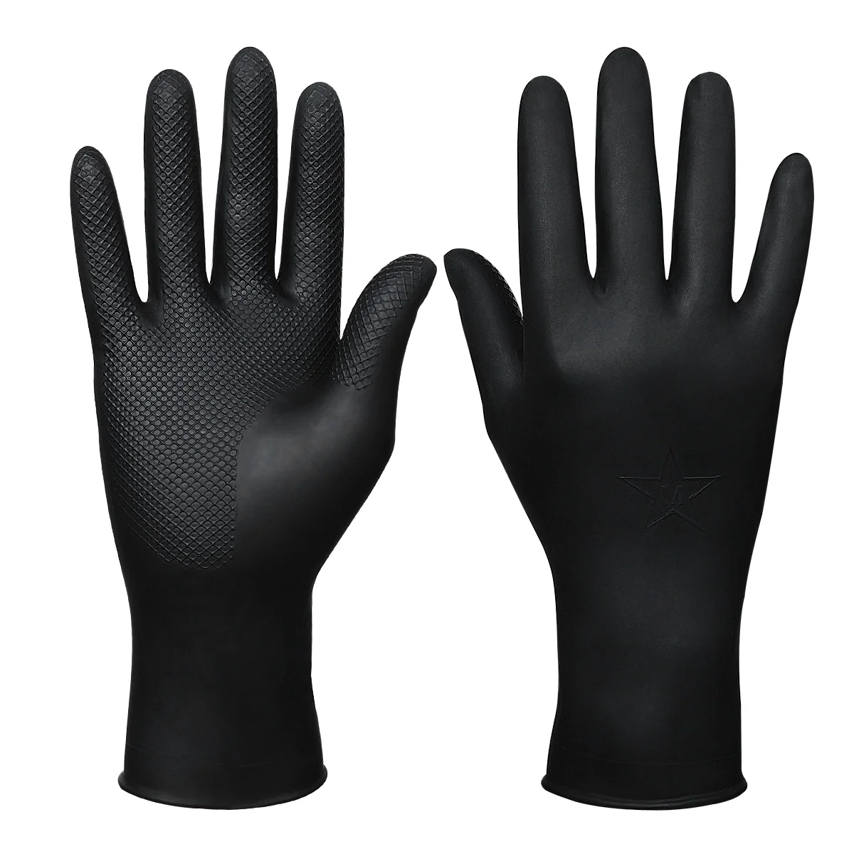 

Laboratory Gloves Reusable for Hair Coloring Dye Black Latex Salon Slip