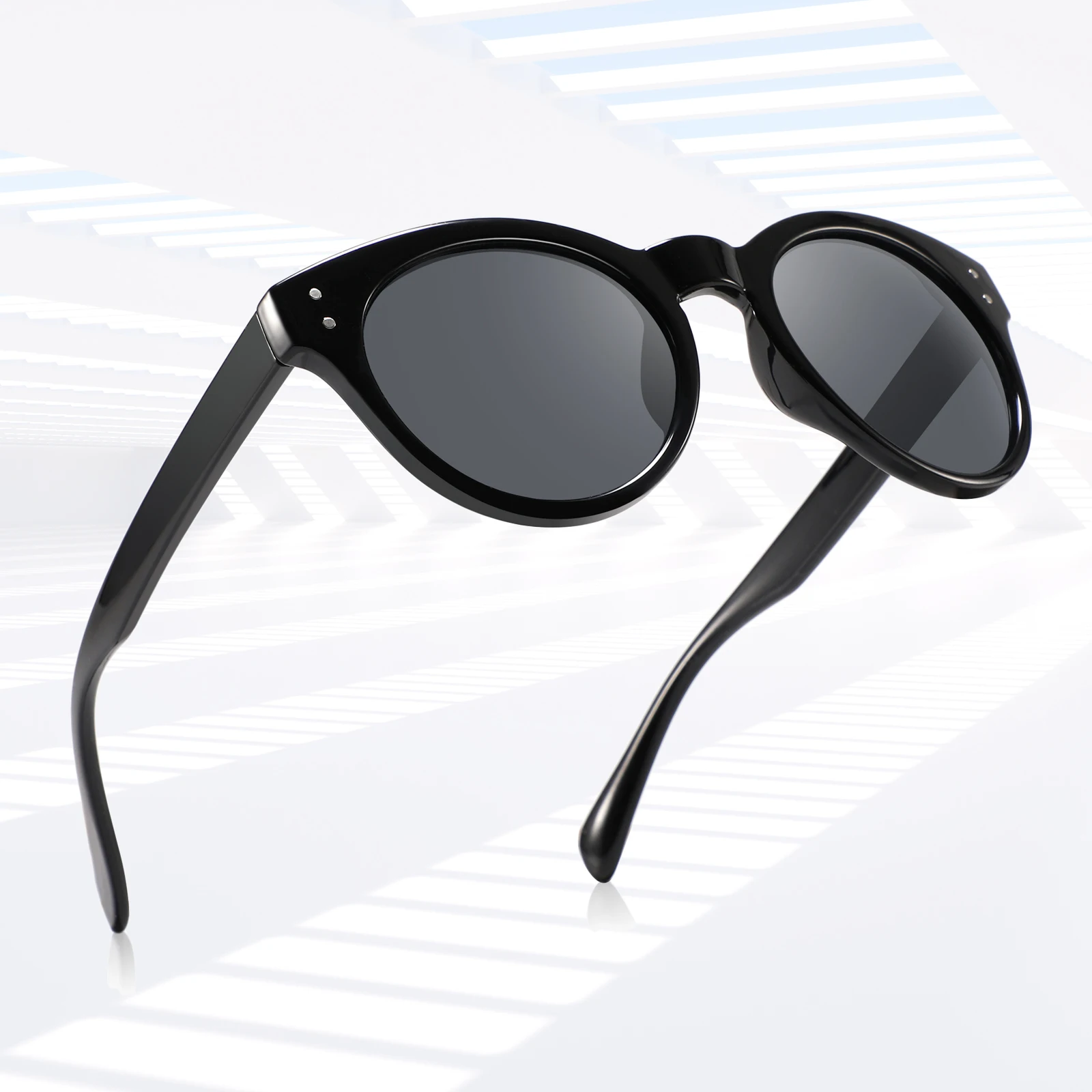جديد البلاستيك الرجعية الرجال النظارات الشمسية القيادة إطار دائري النظارات الشمسية الكلاسيكية الحد الأدنى UV400 المرأة نظارات السفر في الهواء الطلق الرجال #1
