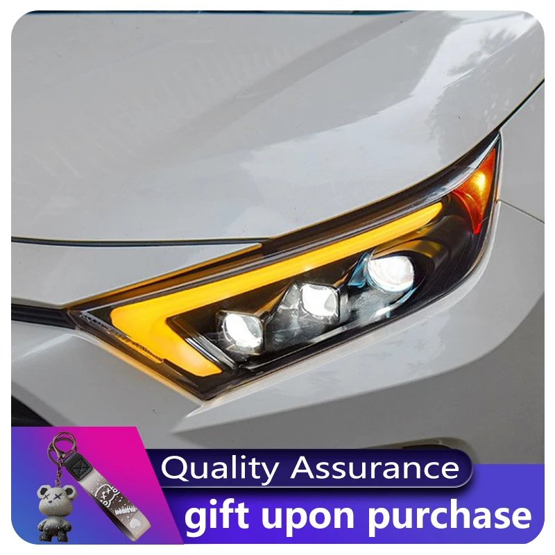 2 PCS Car Lamps For Toyota RAV4 2020-2023 Front Light DRL Head Lamp Turn Signal Upgrade Dynamic LED Headlight Lens Accessories